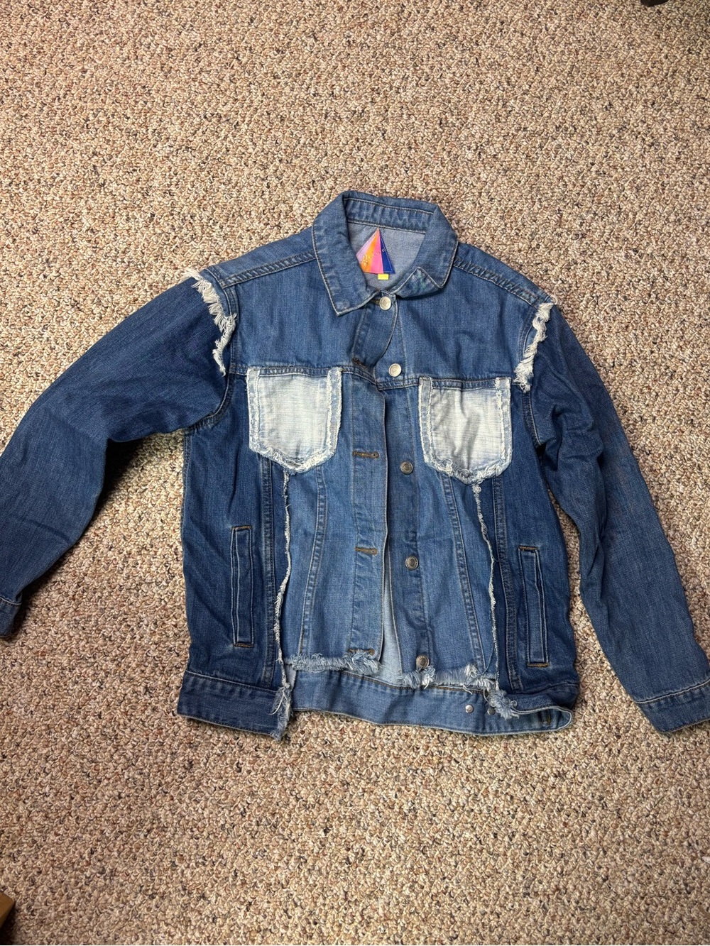 Caffeine frayed parlors denim jean jacket size S

BT
